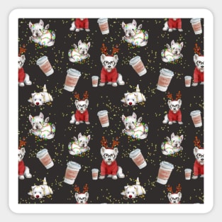 Christmas Westies black pattern Sticker